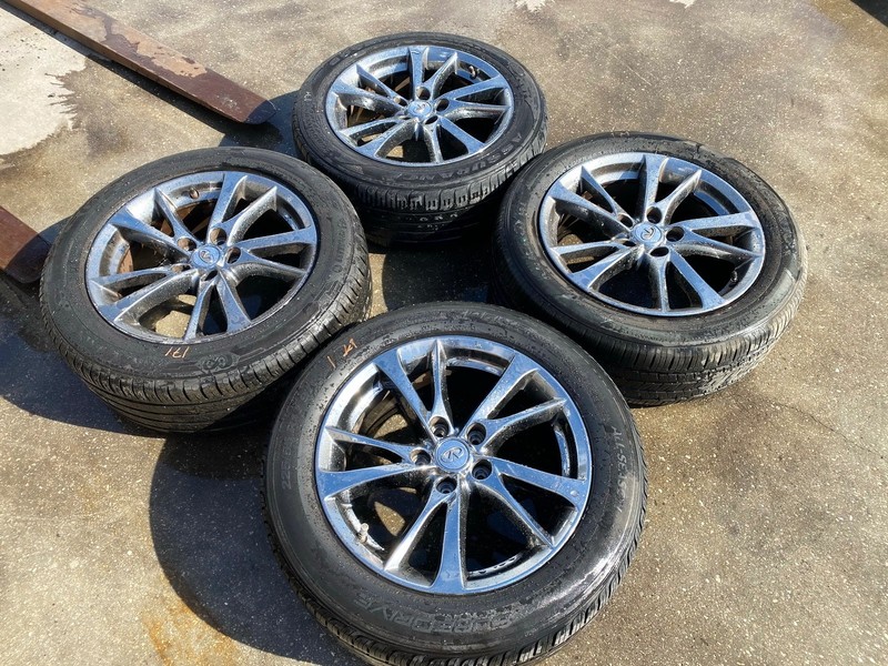 16-20 INFINITI Q50 SILVER WHEEL RIMS W/ TIRES 225/55 R17 17" SET OF 4 OEM