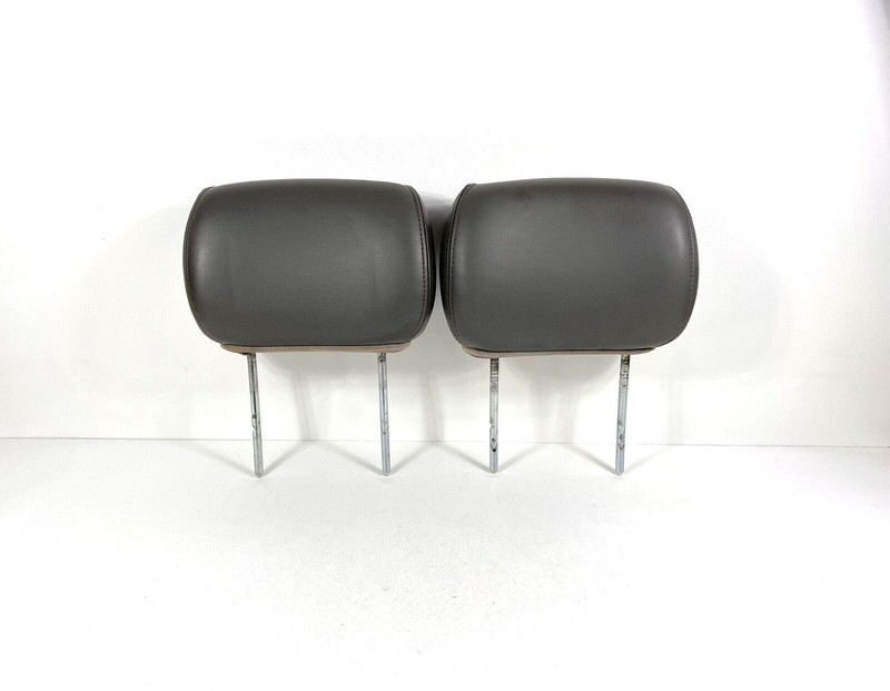 2002-2009 Trailblazer Front Seat Headrests Leather Light Gray Pair Set of 2