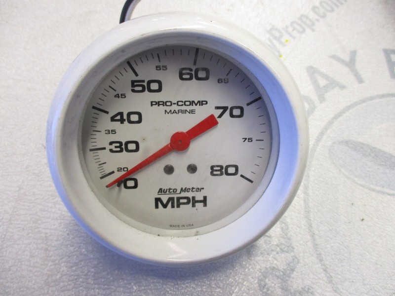 Auto Meter Pro-Comp Marine 80 MPH Speedometer Speedo Gauge