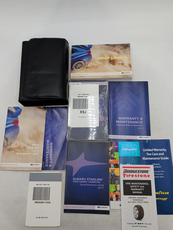 2017 Subaru WRX WRX STI Owners Manual With Case And Navigation System