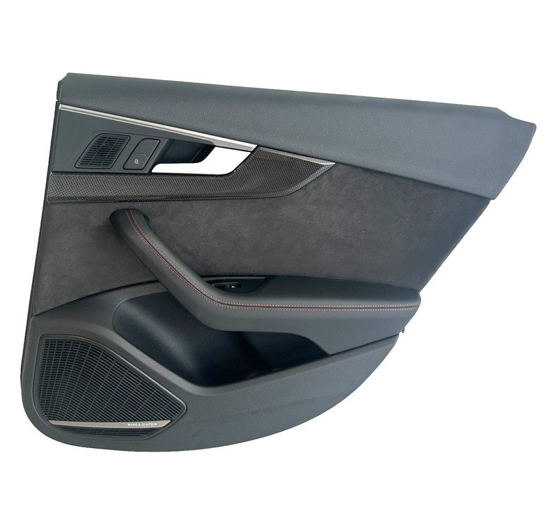 π 18 - 20 AUDI S4 REAR RIGHT CARBON DOOR PANEL TRIM W/ BANG OLUFSEN SPEAKER OEM