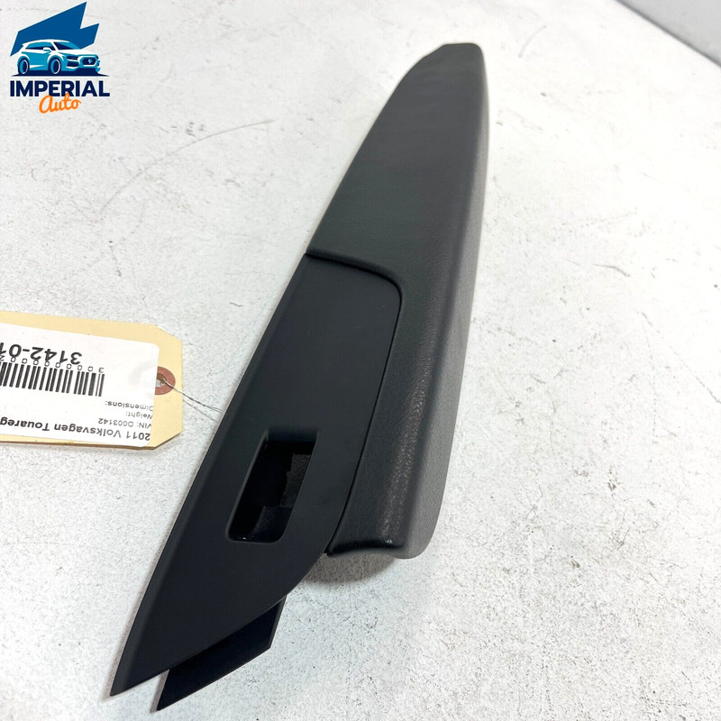 VW TOUAREG 2011-2017 FRONT PASSENGER DOOR WINDOW SWITCH BEZEL TRIM & ARMREST OEM