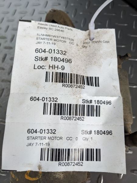Starter Motor Thru 10/20/08 Fits 05-09 CROWN VICTORIA 872452