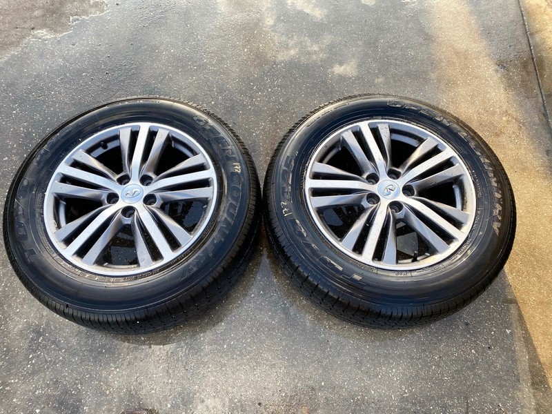 16-20 INFINITI QX60 18x7.5 ALLOY WHEEL RIM W/ TIRES 235/65 R18 SET OF 2 OEM