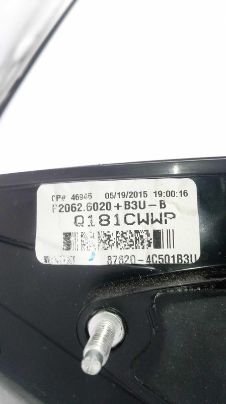2015 KIA OPTIMA Right Door Mirror Assembly Blue OEM 88100 126K Miles