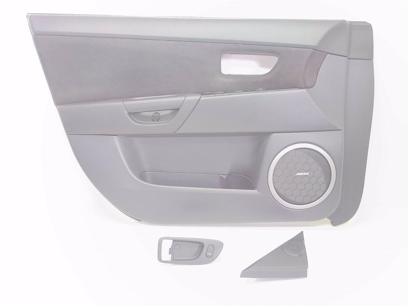 07-13 Mazda 3 Speed3 Turbo Driver Left Front Black Door Trim Panel