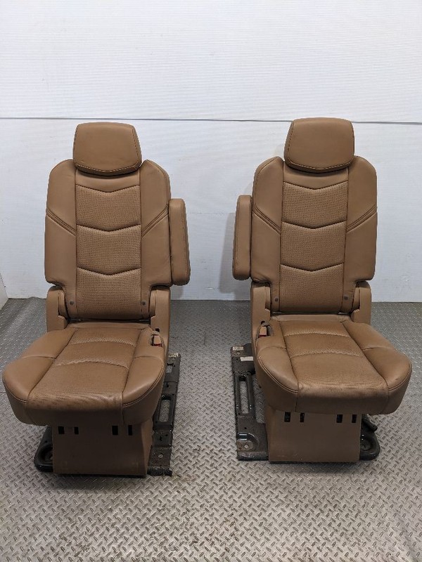 2015-2020 ESCALADE ESV SUBURBAN YUKON 2ND SECOND ROW TAN LEATHER BUCKET SEATS