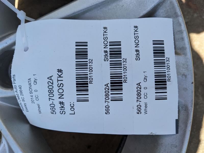 Wheel 16x6-1/2 Alloy 10 Spoke Without Fits 11-14 SONATA 1100132