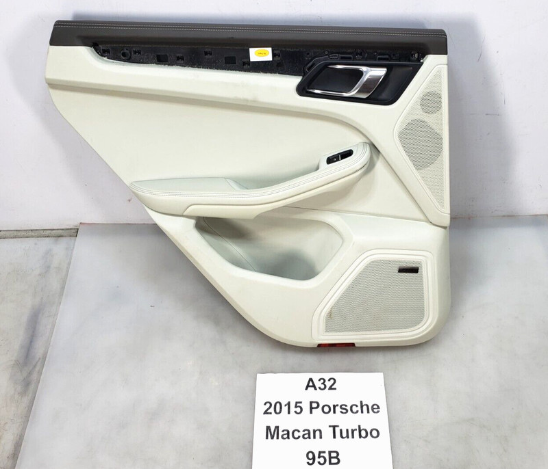 ✅ 15-18 OEM Porsche Macan 95B Rear Left Driver Side Door Card Panel Leather Gray