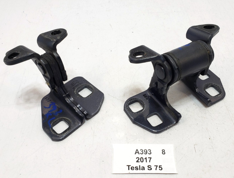 ✅ 12-20 OEM Tesla Model S Rear Left Driver Door Hinge Upper Lower Gray SET