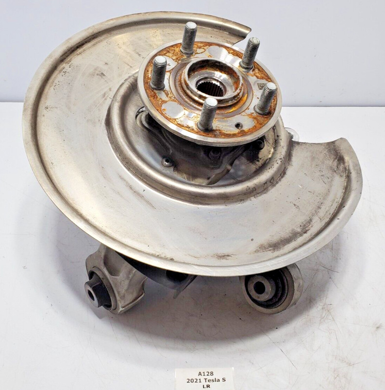 ✅ 21-23 OEM Tesla Model S Rear Left Driver Spindle Knuckle W/ Rotor Dust Shield