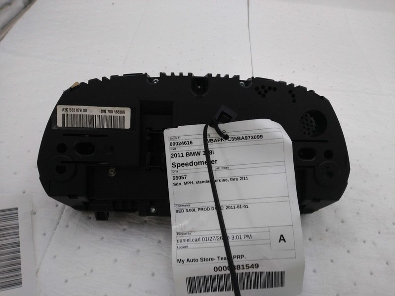 2011 BMW 328I Speedometer Gauge Blue OEM 62109187343 132K Miles