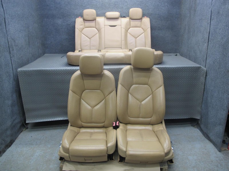 15-18 PORSCHE MACAN FRONT & REAR HEATED PERFORATED LEATHER SEAT SET LUXORBEIGE