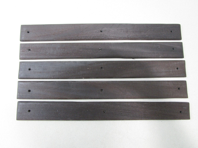 Vintage Marine Boat Teak Wood Wall Trim Insert Set (5) 17 1/2" x 1 7/8" x 1/4"
