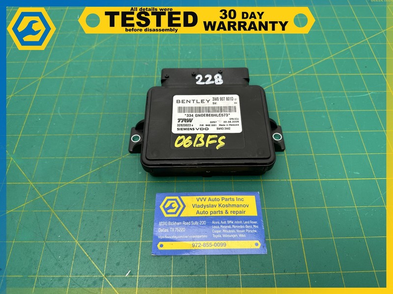 06-12 BENTLEY Flying Spur ELECTRONIC PARKING BRAKE CONTROL MODULE OEM