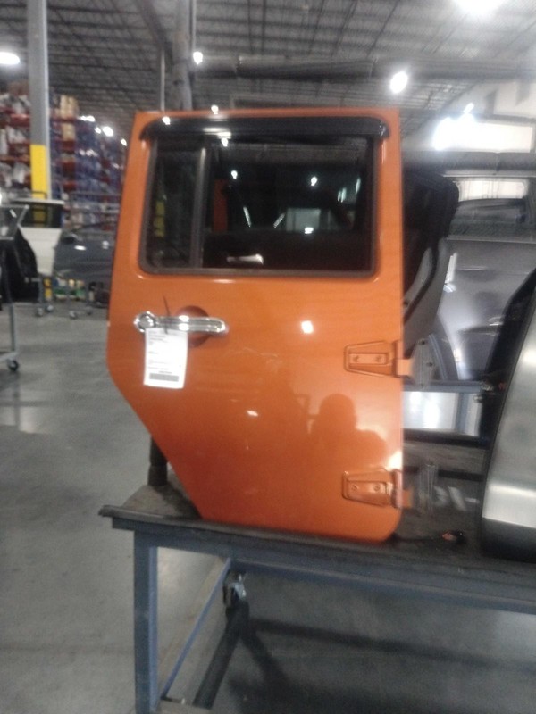 2010 Jeep Wrangler Orange Right Rear Door OEM Good Condition No Rust