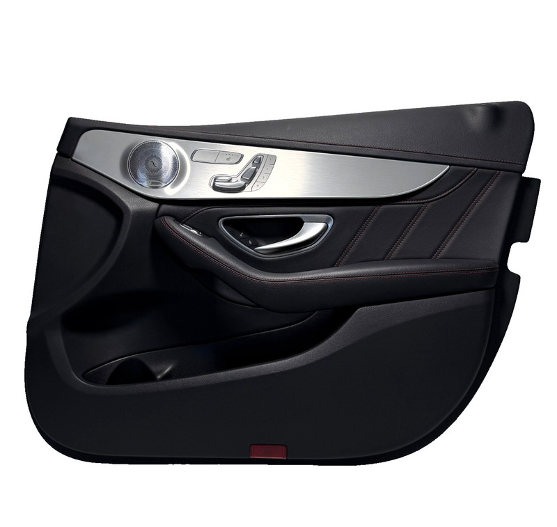 📌 2015-2021 MERCEDES C 450 FRONT RIGHT INNER DOOR PANEL BLACK NAPPA LEATHER OEM