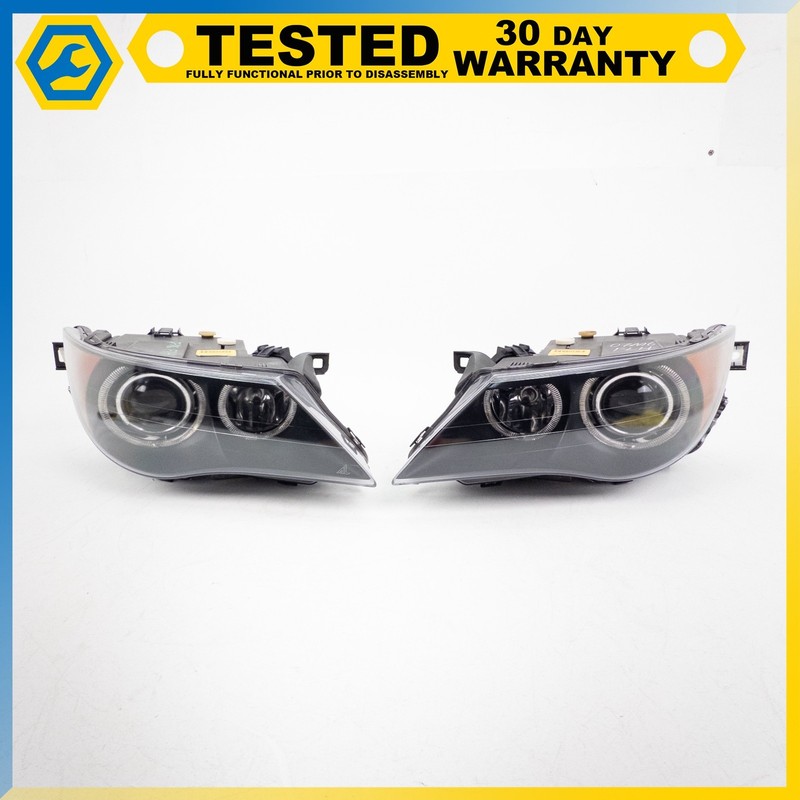 04-07 BMW M6 645CI 650I FRONT LEFT & RIGHT ADAPTIVE XENON HEADLIGHT SET OEM