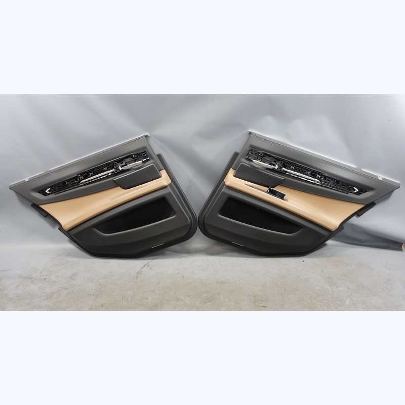 2012-2015 BMW F01 7-Series SWB Rear Interior Door Panel Pair Saddle Brown OEM