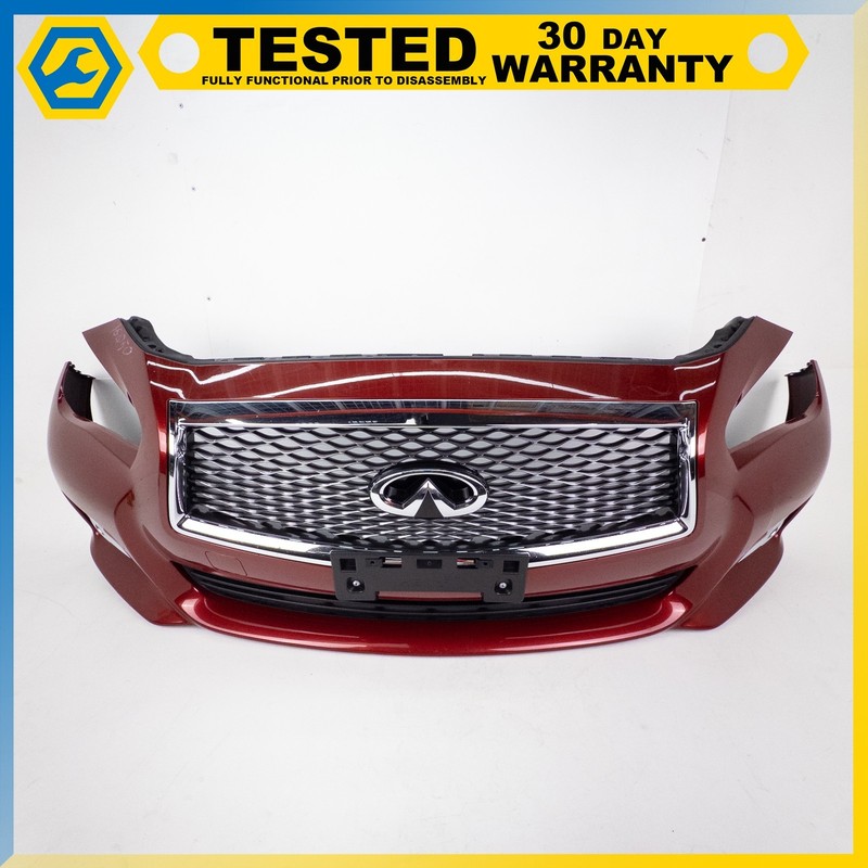 14-17 INFINITI Q50 FRONT BUMPER COVER W GRILLE & FOG LIGHT COMPLETE ASSEMBLY OEM