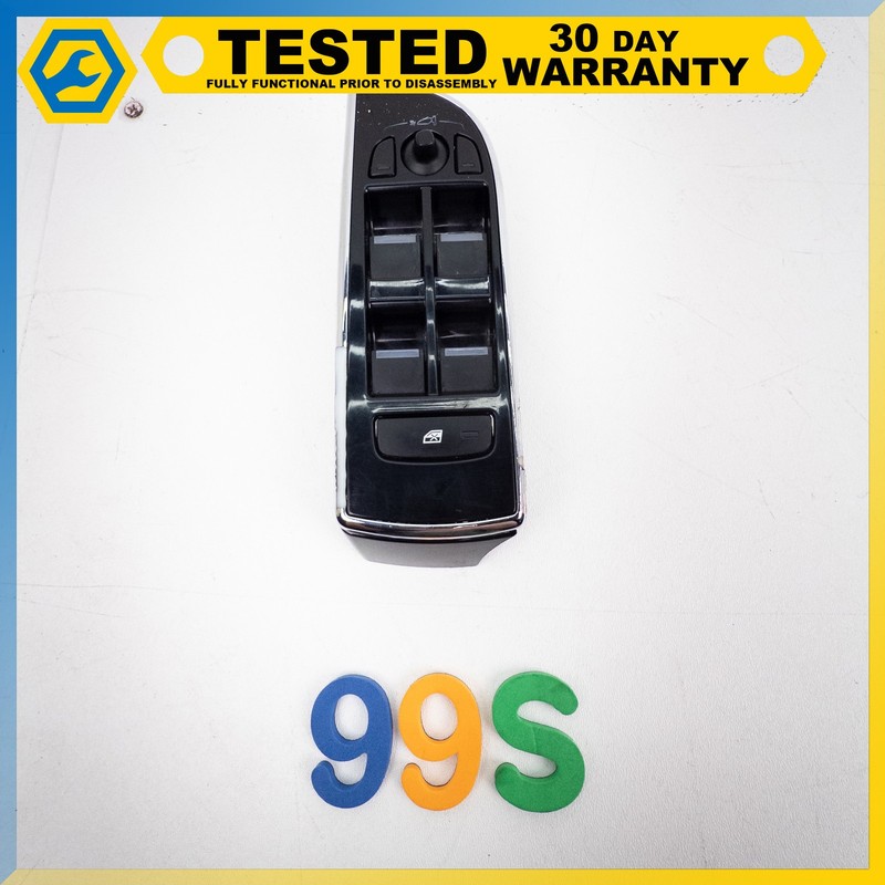 10-19 JAGUAR XJ XJR FRONT LEFT DOOR WINDOW CONTROL MASTER SWITCH W/ BEZEL OEM