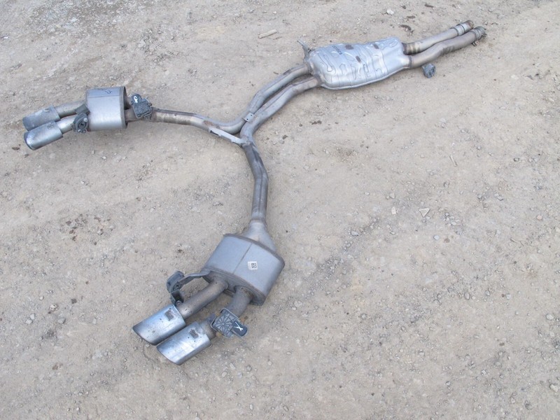 18-24 AUDI B9 S4 3.0 QUAD TIP PIPE EXHAUST MUFFLER MID REAR LEFT RIGHT OEM 02102