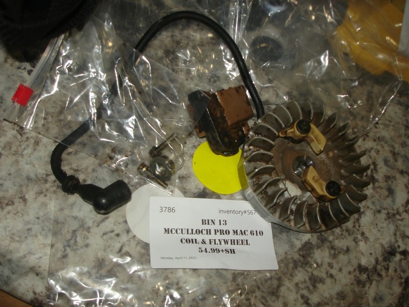 McCulloch pro mac610 coil and flywheel chainsaw part only bin 13