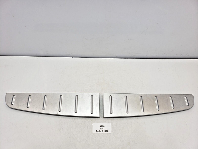 ✅16-20 OEM Tesla Model X Rear Right Left Trunk Sill Trim Scuff Plate Set - 2