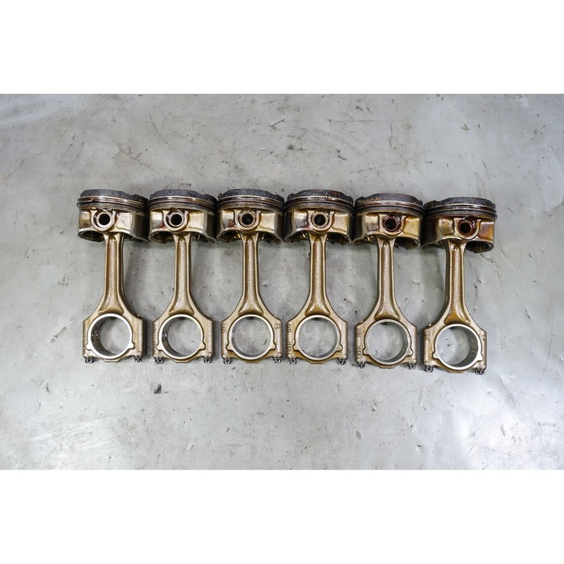 1999-2000 BMW M52TU 2.5L Piston and Connecting Rod Set of 6 E46 Z3 323i OEM