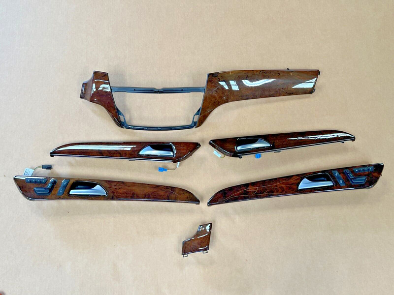 ⭐2013-2016 MERCEDES BENZ GL450 DASHBOARD & DOOR WOOD BEZEL PANELS OEM LOT2518