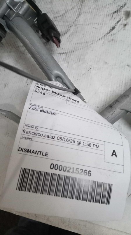 2018 Jaguar XE Wiper Motor OEM GX7317500AC, 70K Miles, White, 4DR