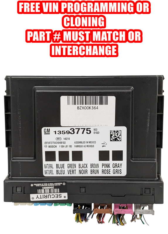 GM Body Control Module 13593775 "Programmed (Cloned) to your VIN" BCM