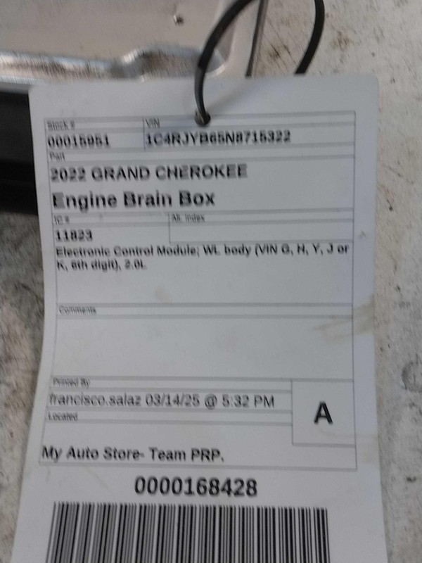 2022 Jeep Grand Cherokee Engine Control Module ECM OEM 68414847AK 12000 Miles