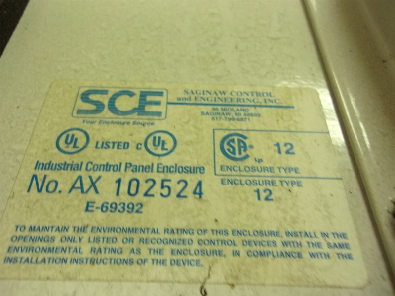 SCE AX 102524 Enclosure Electrical Box Panel *FREE SHIPPING*