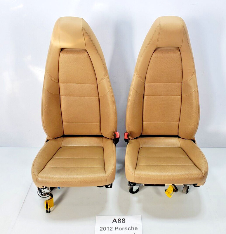 ✅ 2010-2016 OEM Porsche Panamera 970 Front Driver Passenger Seat Beige Assy SET