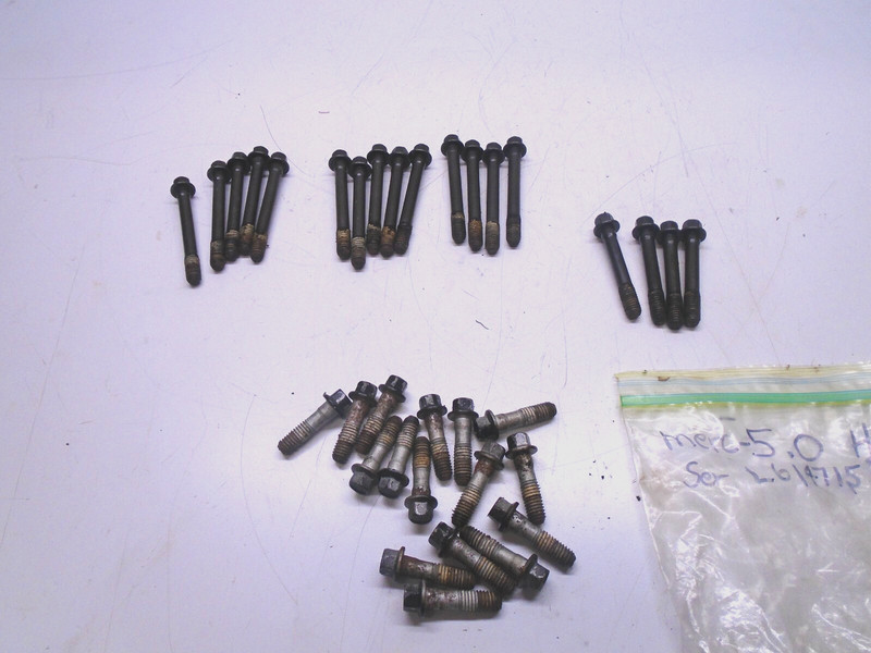 N2aaaMercury Cylinder Head Bolt Set 11966(14) 119671 (4) 11968 (16) V8 5.0 305