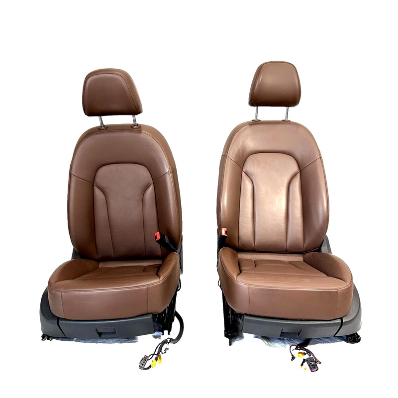 📌2015-2018 AUDI Q3 S-LINE FRONT RIGHT & LEFT SIDE SEATS LEATHER BROWN SET OEM