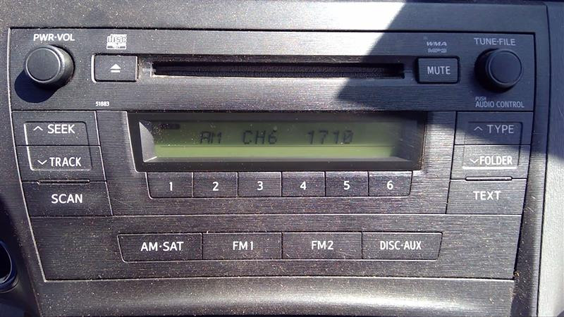 2010-2011 Toyota Prius NON-NAV Radio Stereo 2 DIN Disc CD Player 86120-47290