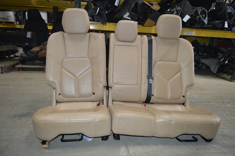 2011-2014 PORSCHE CAYENNE REAR SECOND 2ND ROW SEAT LEATHER TAN SET OEM