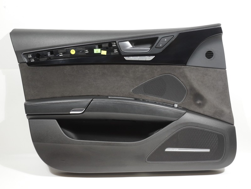 2011-2018 Audi A8L D4 Front LEFT Side Door Trim Panel Black Alcantara Bose OEM