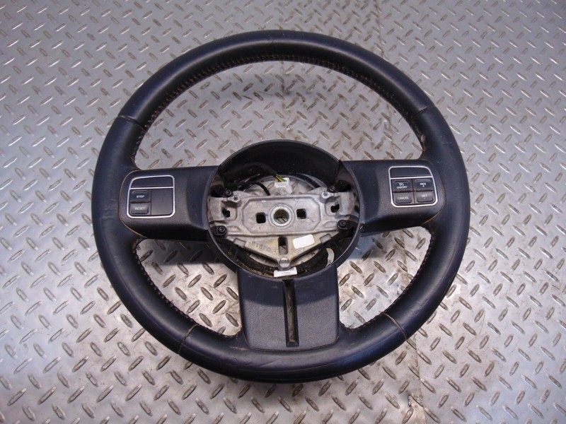 2018 JEEP WRANGLER LEATHER STEERING WHEEL W/ FUNCTIONS BLACK USED OEM