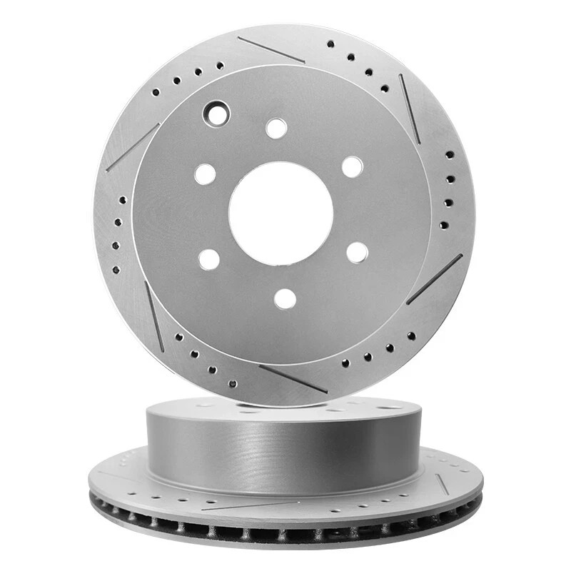 Rear Drilled Slotted Brake Rotors for Chevy Silverado 1500 GMC Yukon 5.3L NEW