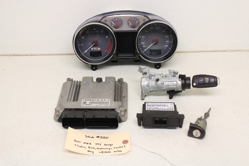 MK2 Audi TTS Gauge Cluster Key Set ECU Gateway Module 120k Miles Oem 2011