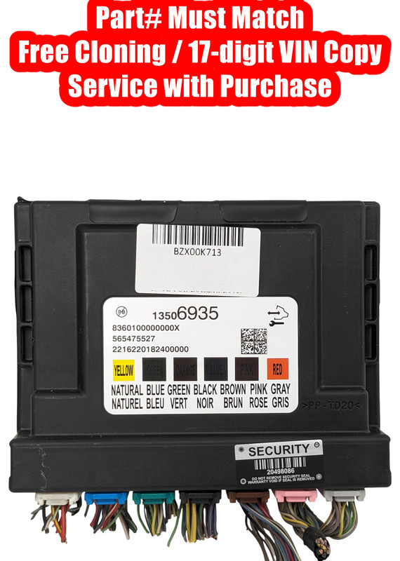 Programmed 17 CHEVY SONIC Body Control Module 13506935