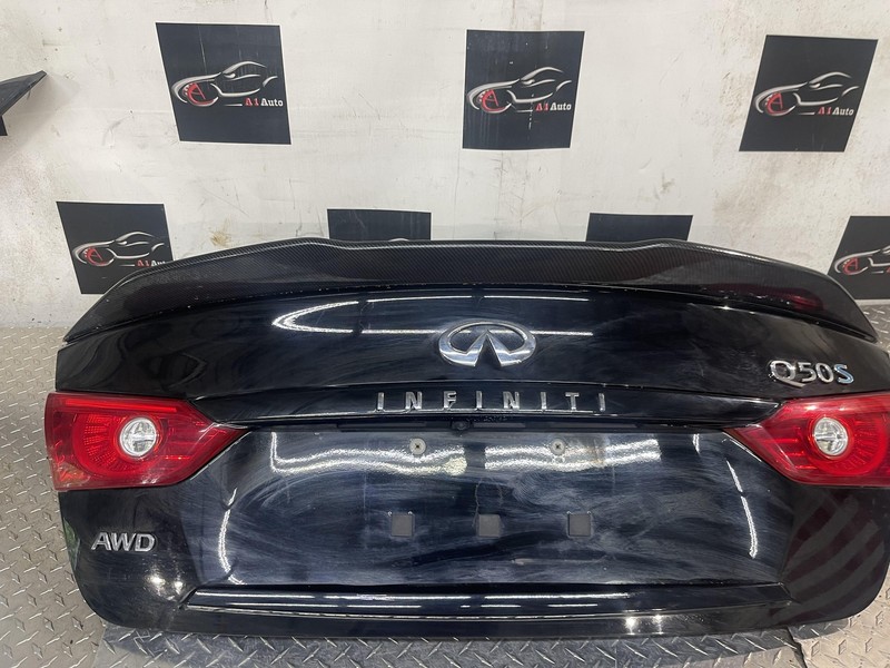 14-15 Infiniti Q50 Trunk Lid Black Oem With Spoiler