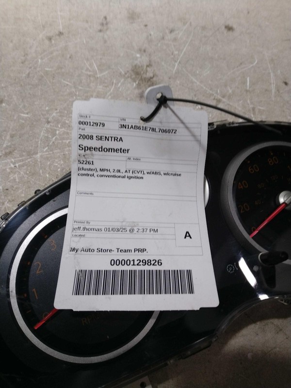 2008 Nissan Sentra Speedometer Gauge OEM Red 81K Miles NJ25-12979-365026
