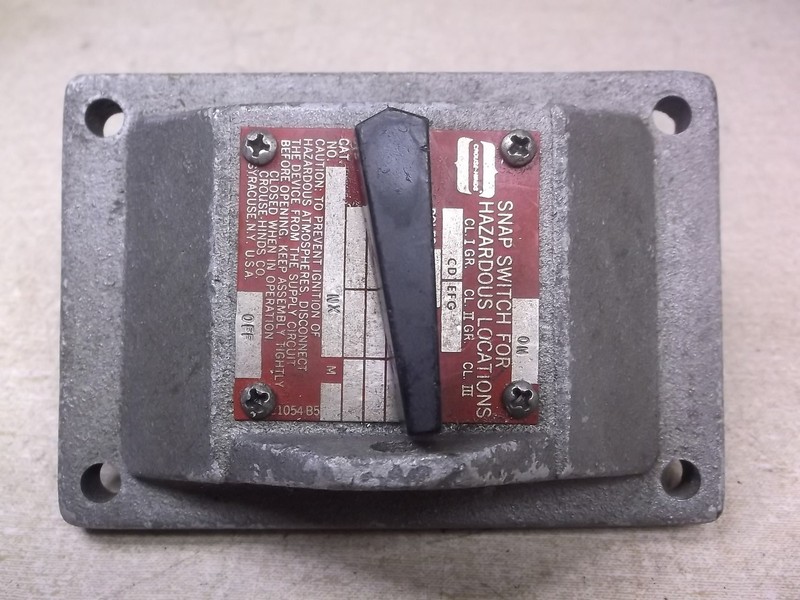 Crouse Hinds Snap Switch For Hazardous Locations Class III 21054-B5 NX