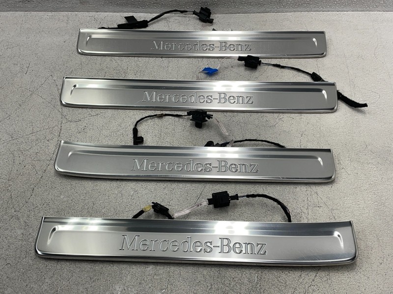 23 24 25 Mercedes EQS450 X296 Front Rear Door Sill Scuff Plate Trim Set 1627 OEM