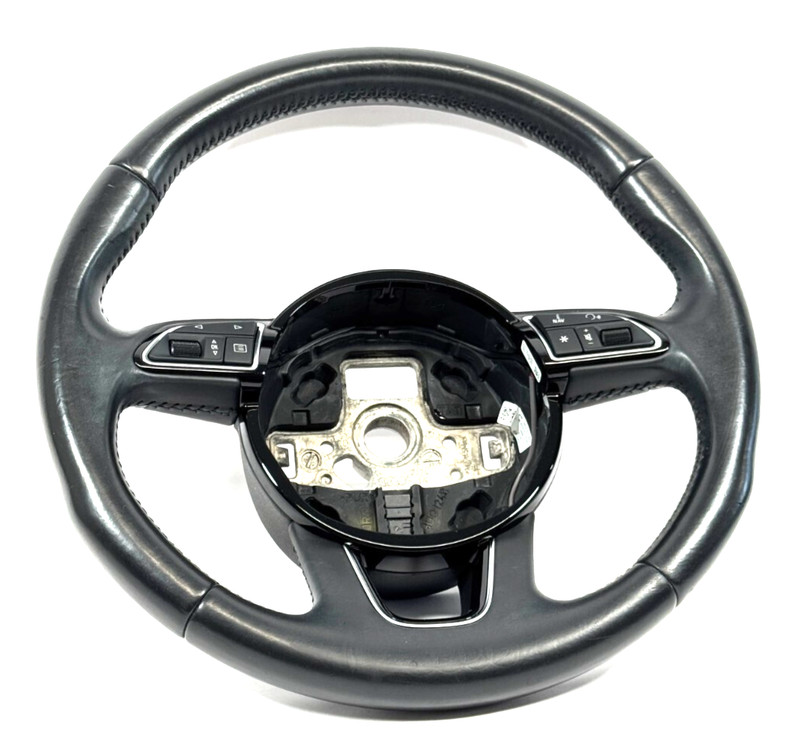 📌 2015-2018 AUDI Q3 LEATHER BLACK STEERING WHEEL W/ CONTROLS 8U0-419-091-AL OEM