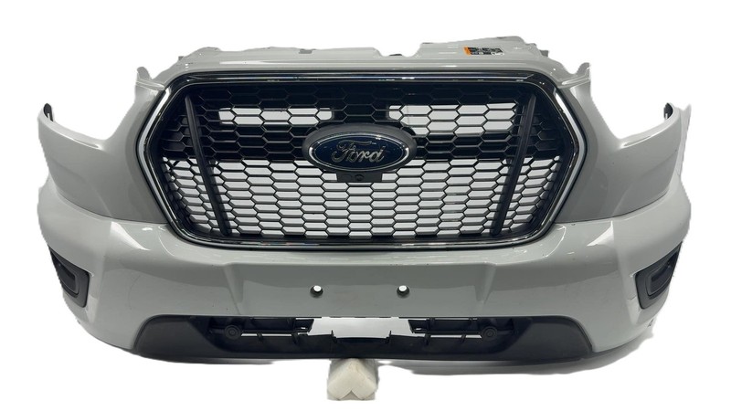 2020-2024 Ford Transit Front Gray Bumper Assembly W/o Camera W/ Fog & Sensor OEM
